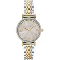 Emporio Armani Dameur AR11702 Brun/Gul guldtonet stål Ø32 mm