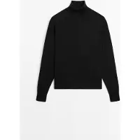 Massimo Dutti - Female - Striktrøje I 100 % Uld Med Turtleneck - Sort - S