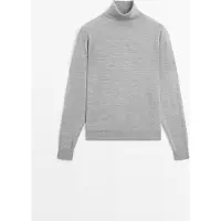Massimo Dutti - Female - Striktrøje I 100 % Uld Med Turtleneck - Grå - M