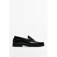 Massimo Dutti - Male - Loafers I Skind Med Maske - Sort - 43