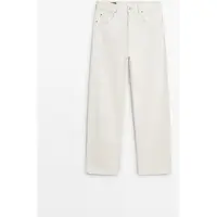 Massimo Dutti - Female - High Waist, Barrel Fit Jeans - Råhvid - 34