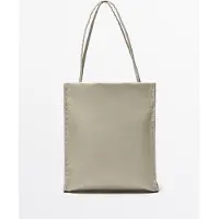 Massimo Dutti - Female - Taske Med Dobbelt Rum I Nappaskind - Råhvid - 01