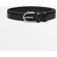 Massimo Dutti - Male - Elegant Bælte I Nappalæder Med Dobbelt Strop - Sort - 95