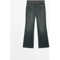 Massimo Dutti - Female - Mid Waist Trompetbukser I Denim - Marineblå - 38