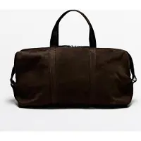 Massimo Dutti - Male - Sportstaske I Spaltlæder - Chokolade - 01