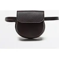 Massimo Dutti - Female - Bælte Med Taske I Nappalæder - Brun - 01