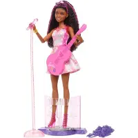 Mattel 65-?rs jubil?umsdukke & 10 tilbeh?r popstjernes?t med brunette sangerdukkescene med bev?gende funktion og mere