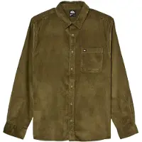 Quiksilver - Skjorter - Smoke Trail Cord Shirt Grape Leaf til UnisexBomuld - Størrelse S - Kaki
