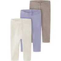 Name it Leggings beige / blå / hvid