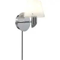 Herstal Gil væglampe Krom–opal glas