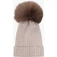 Huttelihut Hue - Uld - Camel Melange m. Kvast - - 6-8 år (116-128) - Hue