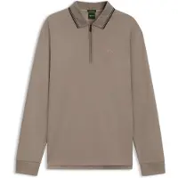 BOSS Poloshirt af interlockbomuld med striber på kraven