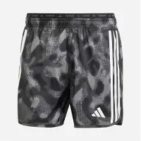 Adidas Herre Own The Run 3 Striber All Over Print Løbeshorts Grey Four/Grey Six/Carbon/Sort