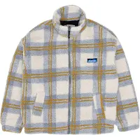 KAVU - Mærker - Loven Sherpa Fleece Jacket W Horizon Plaid til Unisex - Størrelse XS - Blå