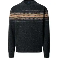 Hackett Londontil mænd. HM7000269 Fairisle sweater i grå (L), Casual, Bomuld, Klassisk