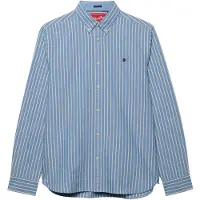 Superdry Superdrytil mænd. M4011247A Preppy Oxford skjorte, lyseblå (S), Casual, Bomuld, Lange ærmer