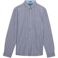 Superdry Superdrytil mænd. M4011247A Preppy Oxford skjorte blå (L), Casual, Bomuld, Klassisk, Lange ærmer