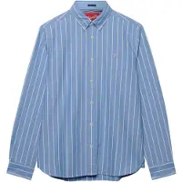 Superdry Superdrytil mænd. M4011247A Preppy Oxford skjorte i lyseblå (chalk) (XXL), Casual, Bomuld, Klassisk, Lange ærmer