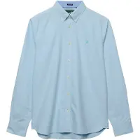 Superdry Superdrytil mænd. M4011247A Preppy Oxford skjorte, lyseblå (L), Casual, Bomuld, Klassisk, Lange ærmer