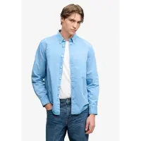 Superdry Superdrytil mænd. M4011194A Garment Dyed skjorte blå (M), Casual, Bomuld, Lange ærmer