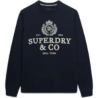 Superdry Superdrytil mænd. M6110788A Marineblå appliqueret sweater (XL), Casual, Bomuld