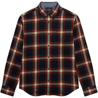Superdry Superdrytil mænd. M4011197A Bomuldsskjorte Lumberjack marineblå, rød (M), Casual, Lange ærmer