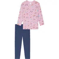 Schiesser Nattøj 'Nightwear' violetblå / gammelrosa