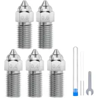 Elegoo Neptune 4 / 4 Pro dysesæt i hærdet stål (0,4 mm x3, 0,6 mm x1, 0,8 mm x1)