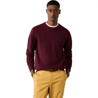 Hackett London Hackett Londontil mænd. HM7000287 Burgundy lammeuldstrøje (XL), Casual, Bomuld, Klassisk, Lange ærmer