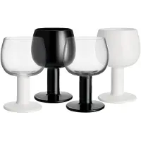 Kosta Boda Fars glas Hvid-sort, 4-pak