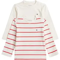 Tommy Hilfiger Bluser - 2-pak - Off White Stripes - - 74 - Bluse