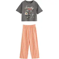 Next Nattøj 'Halloween' mørkegrå / mørkeorange / sort / offwhite