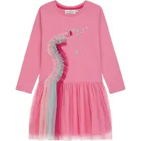 DANAMADE Kjole 'Blenda' lyseblå / hindbær / lys pink / sølv