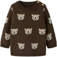 Name it Pullover 'NBMNEIL' cappuccino / mørkebrun / hvid