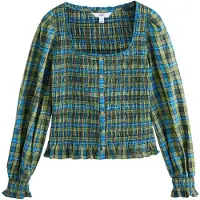Next Bluse azur / oliven / kiwi / hvid