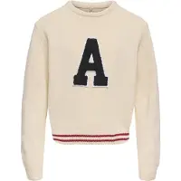 ONLY Bluse - KogJenny - Strik - Birch/Letter A - - 13-14 år (158-164) - Bluse