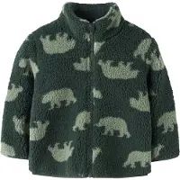 Name it Fleecejakke - Teddy - NmmMonico - Noos - Jungle Green m. - - 3 år (98) - Fleecejakke