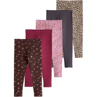 Next Leggings cappuccino / mørkebrun / antracit / lyserød / burgunder