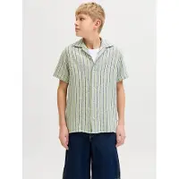 Jack & Jones Junior Skjorte 'JORCOBA' pastelgrøn / sort / hvid