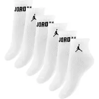 Jordan Ankelstrømper - 6-pak - Hvid m. Sort - - 15 - Strømper