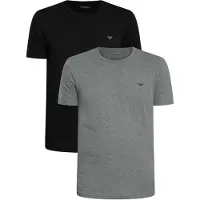 Emporio Armani Emporio Armanitil mænd. EM000391_AF18881 Sæt med 2 Endurance T-shirts grå, sort (L), Afslappet, Bomuld, Korte ærmer