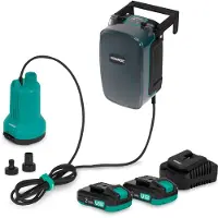 Vonroc Dykpumpe 20V | 90W - 4.500 l/t - 0,8 bar | Fladsugning ned til 1 mm | Til Rent Vand | Inkl. 2x 2.0AH Akku og Lader
