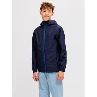 Jack & Jones Regnjakke - JjeFlynn - Navy Blazer/Surf The Web Zip - - 12 år (152) - Regnjakke