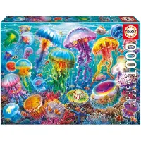 Educa Puslespil - 1000 Brikker - Jellyfish - - OneSize - Puslespil
