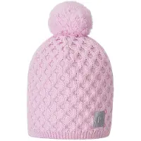 Reima Hue m. Fleece - Uld/Polyester - Nyksund - Pale Rose m. Pom - - 48 cm - Hue