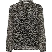 ONLY Bluse 'Ditsy' beige / grå / sort
