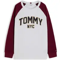 Tommy Hilfiger Shirts 'VARSITY' beige / mørkerød / sort / hvid