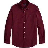 Ralph Lauren Polo Ralph Laurentil mænd. 710805564526 Custom Fit farvet Oxford-skjorte bordeaux (XXL), Casual, Rødbrun, Bomuld, Lange ærmer, Burgund