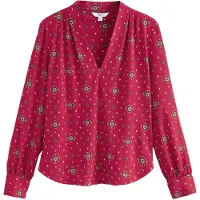 Next Bluse oliven / kirsebærsrød / hvid
