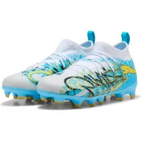 Puma FUTURE 9 MATCH PLAYMAKER FG/AG Football Boots Youth, Age, White/Vibrant Blue/Sun Stream, 35.5